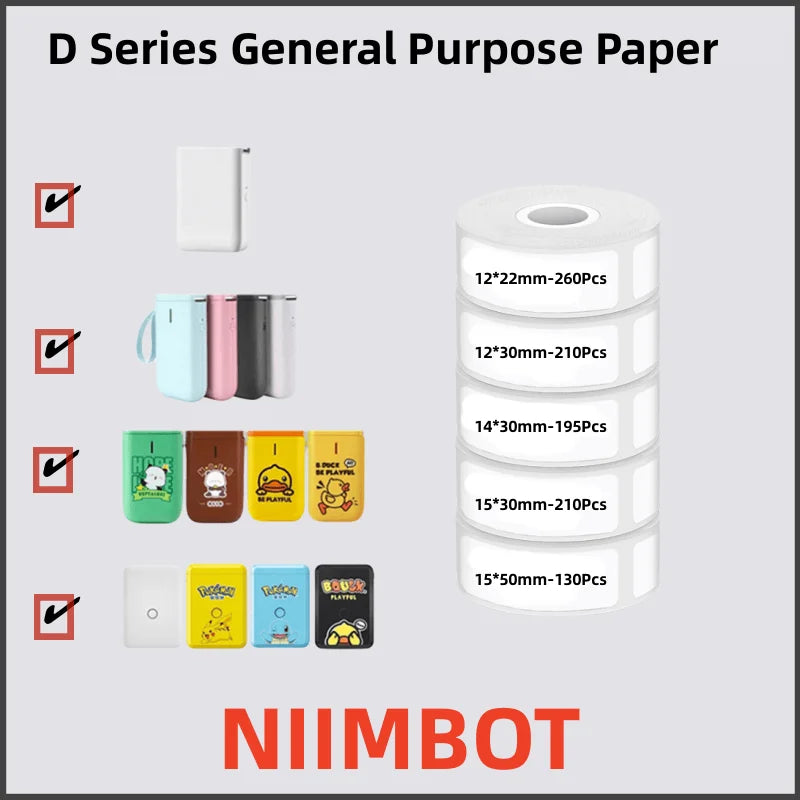 Niimbot D11 D110 D101 Label Paper Sticker self-adhesive Waterproof White Labels For Niimbot D110 Printer