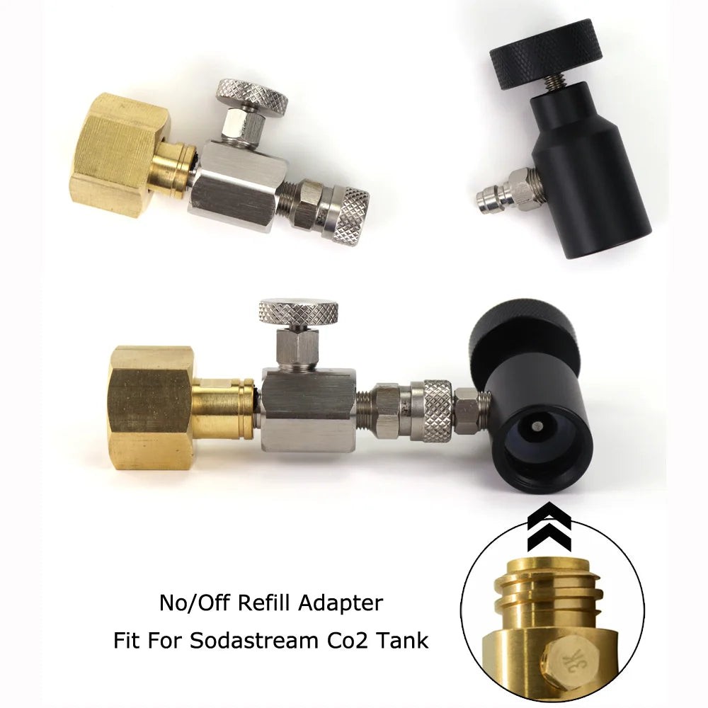 Soda Co2 Cylinder Tank Refill Adapter Filling Station Fit Fit Sodastream Blue CO2 Cylinder(Tr21-4 Thread) W21.8-14 Or CGA320
