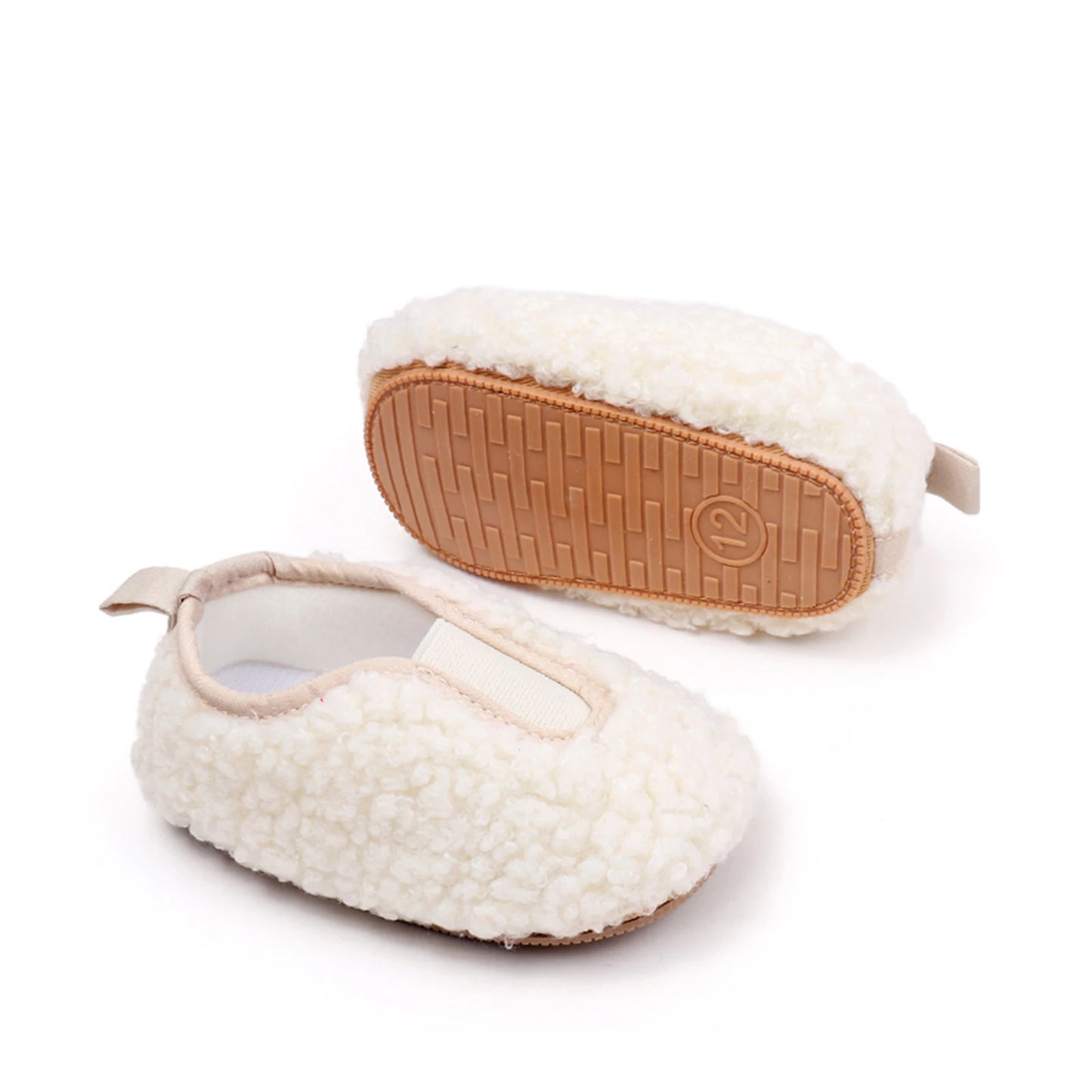 Baby Girls Boys Premium Coral Velvet Flats Infants Winter Warm First Walker Crib Shoes for Home Toddlers Soft Flats Shoes