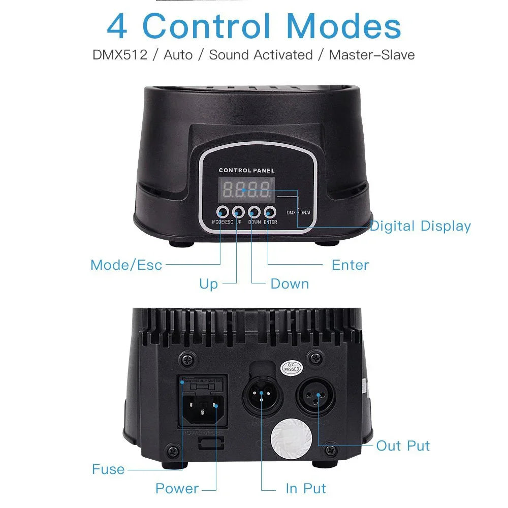 4PCS 7*10W Moving Head Stage Lights RGBW 4-in-1 Professional Disco Light Home Party Stage Ambient Lamp DMX512 Sound Control Ligh