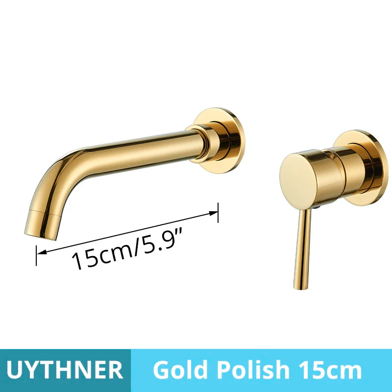 Brushed Gold/Black Basin Faucet Concealed Wall Mounted For Bathroom Faucets Bath Basin Sink Tap Bathtub Hot And Cold Water Mixer