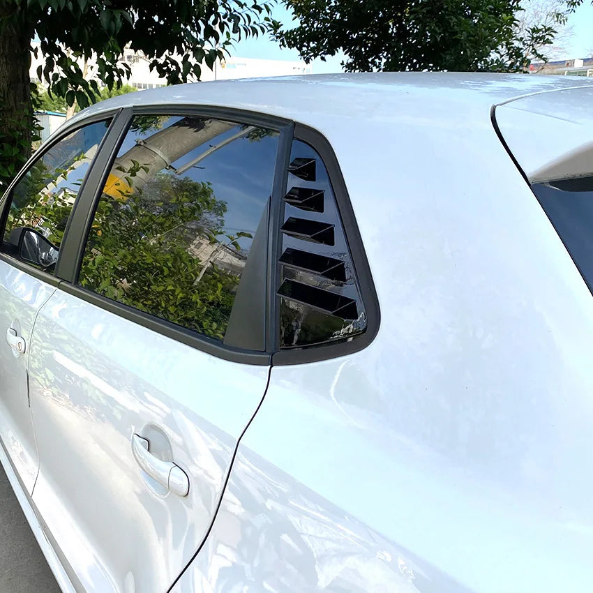 Pair Car Rear Window Shutter Cover Trim Window Louver Side Vent Trim For Volkswagen VW Polo MK5 6R 6C 2011-2018 Accessories