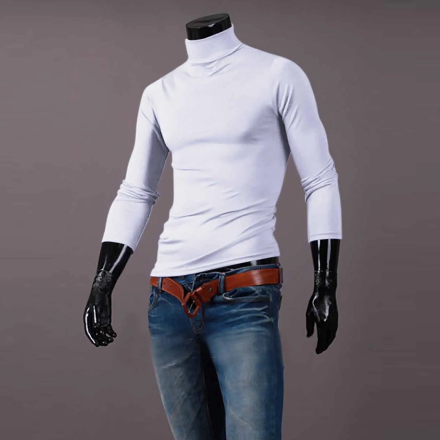 New Men's handsome half turtleneck bottom shirt, gentle and comfortable, suitable for autumn, winter, senior undershirt