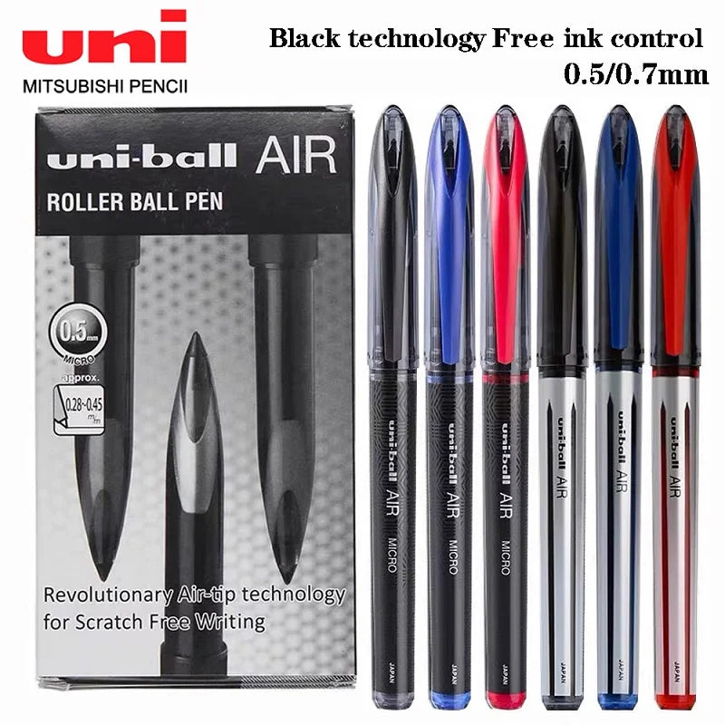 Japan Uni ball AIR Straight Liquid Gel Pens Stationery 0.5mm/0.7mm Ink Control Signature Canetas for School Office Supplies