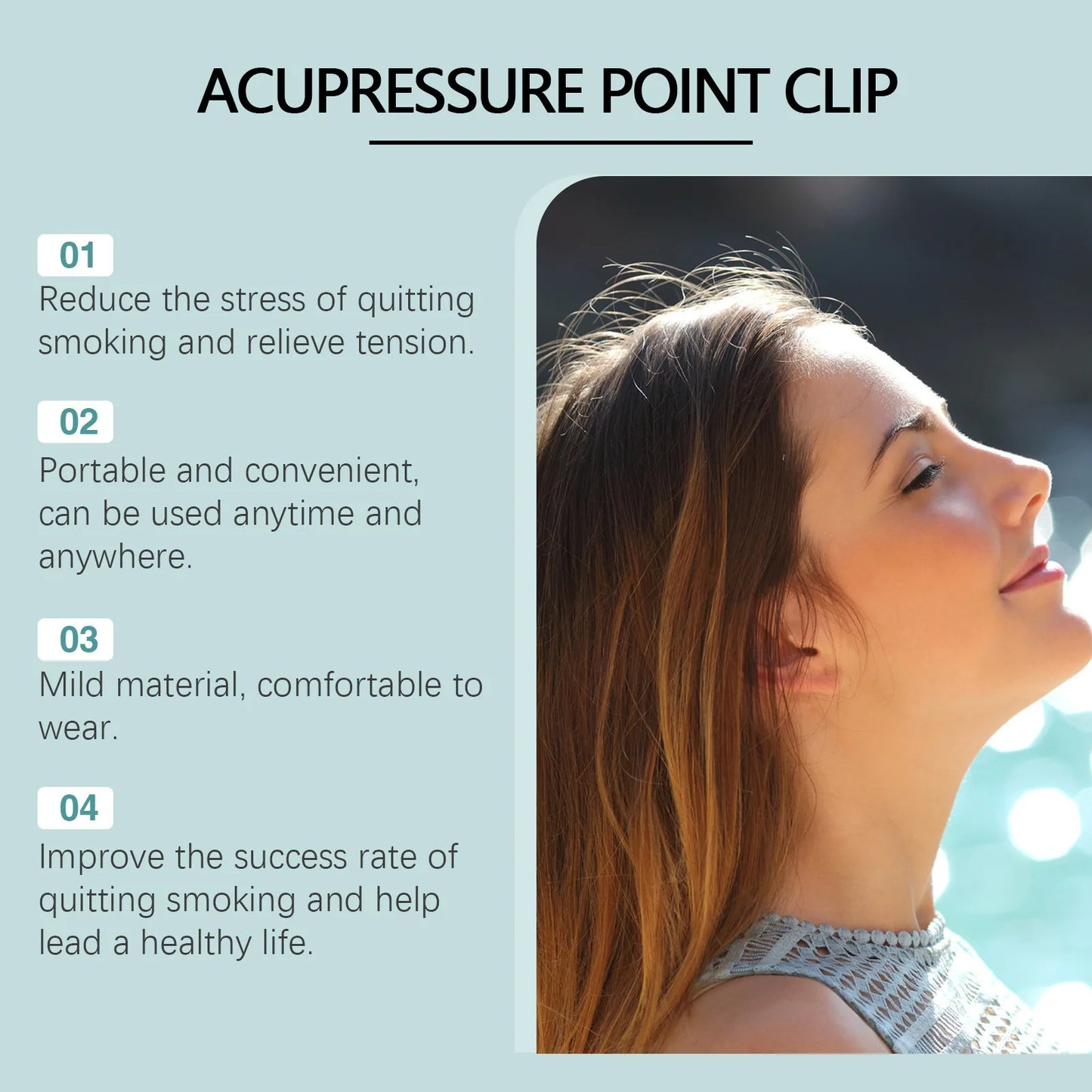 South Moon Acupressure Point Clip To Stop Smoke Relief Tension Anxiety Stress Reducer Promote Circulation Quit Smoke Health Care