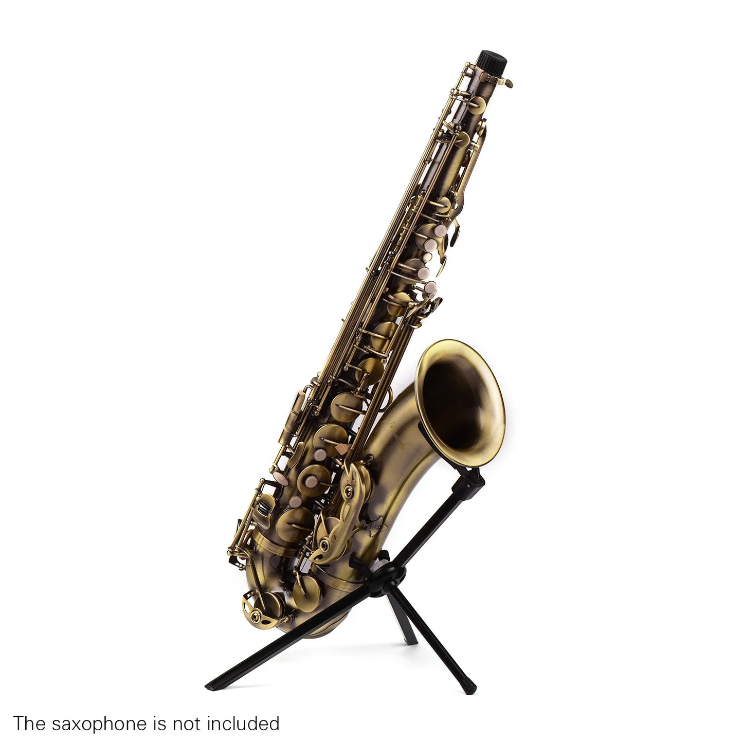 Portable Tenor Saxophone Stand Sax Floor Stand Holder Stainless Steel Foldable with Carry Bag