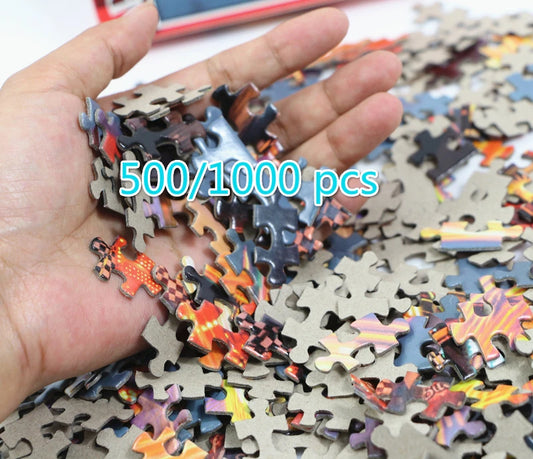 500/1000 Piece Adult Children's Puzzle Educational Educational Toys Beautiful Scenery Cute Animal Puzzle Decompression Toys