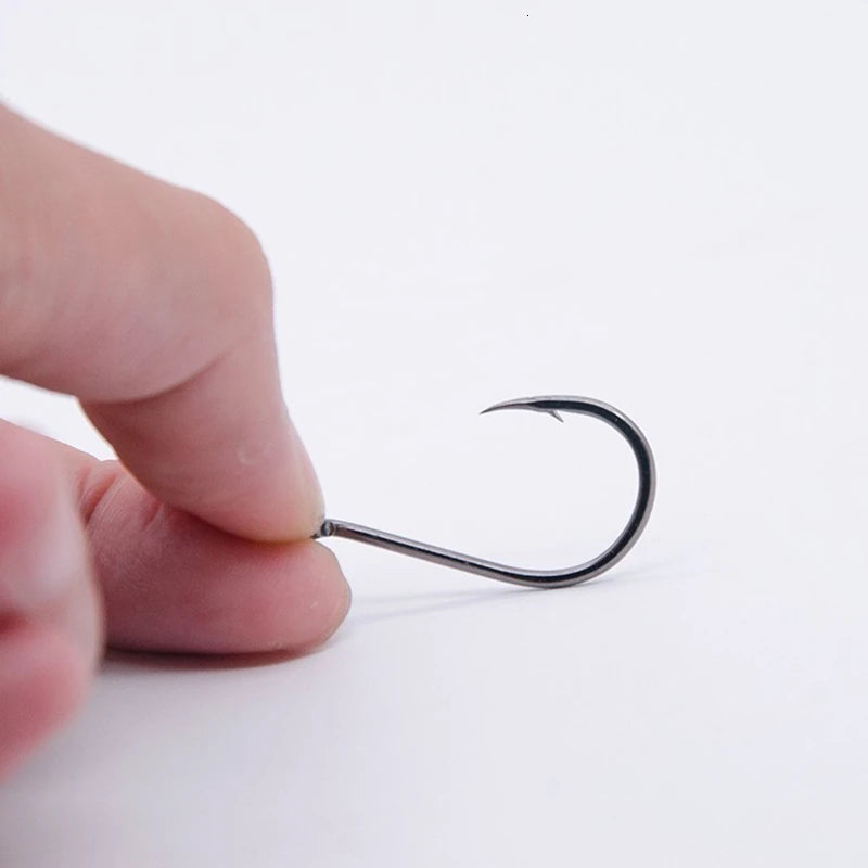 50Pcs/Lots Fishing Hooks High Carbon Steel Barbed Fishhooks High Quality Offset Circle Hooks For Carp Live Bait 1-12# Fishhooks