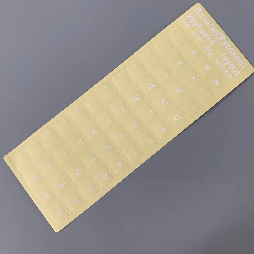 Russian Keyboard Stickers Transparent Paster Tags Strong Viscosity Keyboard Cover Alphabet Layout With Button Letters Waterproof