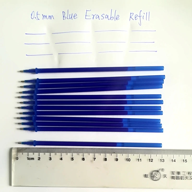 12 Blue Erasable Gel Pen Refills Gel Ink Refills Friction Erasable Pens Fine Point 0.5 mm Perfect for Writing Planner Crossword