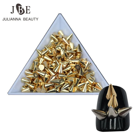 100pcs 3*3mm Arrow Rivet Decoration Nail Art Punk Spikes Stud Nail Art Tip Decoration Rivet Metallic DIY Nail Art Ornaments