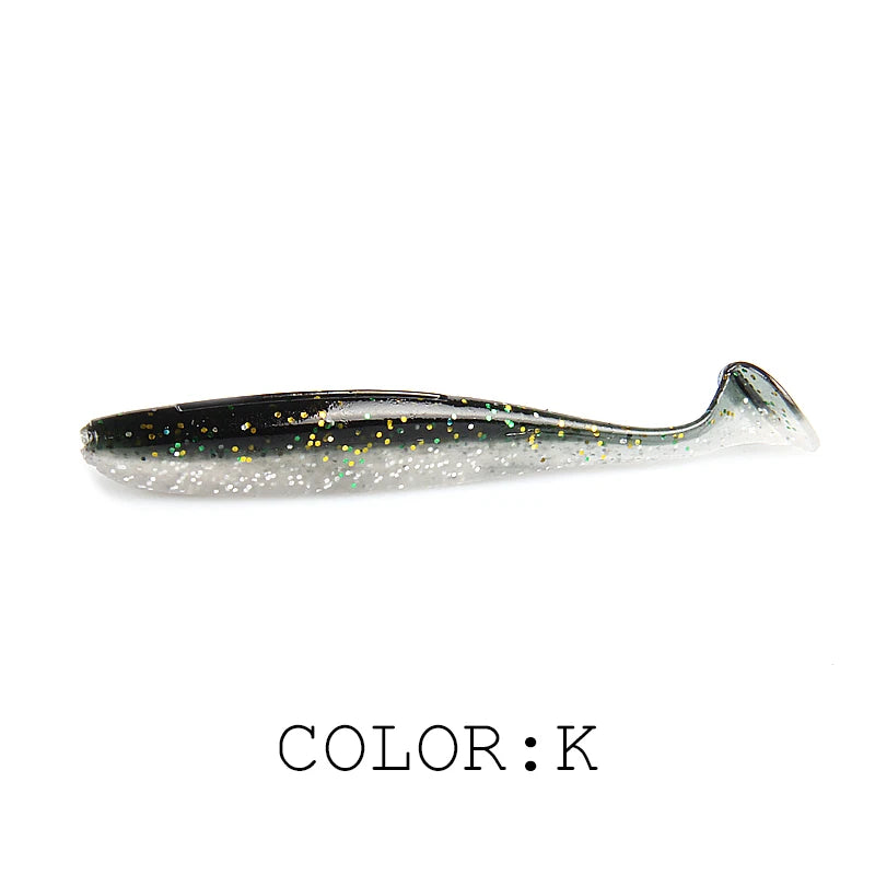 2021 NEW  Soft Lures 5CM 7.5CM 10CM  Baits Fishing Lure Leurre Shad Double Color Silicone Bait T Tail Wobblers