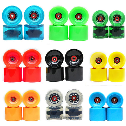 New Arrival Soft Skateboard Wheels PU 70MM Longboard Wheels Durable Super Cruiser Wheels Road Longboard ABEC-9 Bearings