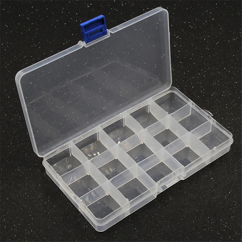 Yidensy 1pcs Square Transparent Plastic Storage Box Case 10/24 Slot Adjustable for Pills Jewelry Beads Earring Case Organizer