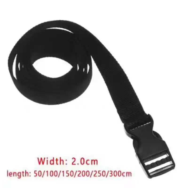 Black Durable Nylon 0.5~3M Travel Tied Cargo Tie Down Luggage Lash Belt Strap With Cam Buckle Travel Kits Outdoor Camping Tool