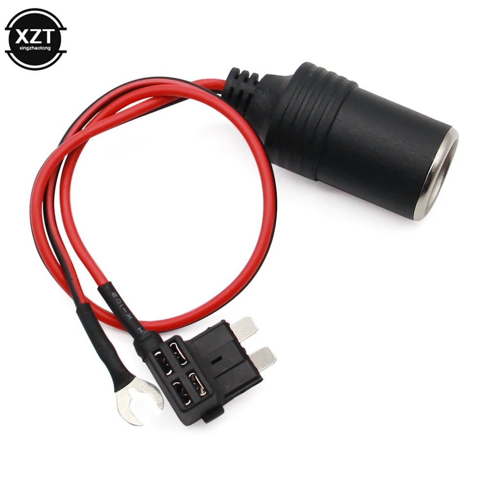 Hot Sell 1PC Pure Copper Car Cigarette Lighter Charger Cable Female Socket Plug Connector Adapter Cable Fuse