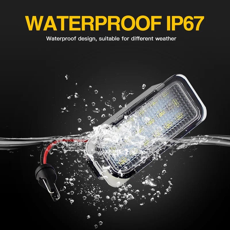 2PCS Error Free LED license plate light For Jaguar XF X250 XJ X351 auto rear number plate lamps car styling replacement White