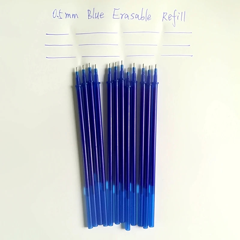 12 Blue Erasable Gel Pen Refills Gel Ink Refills Friction Erasable Pens Fine Point 0.5 mm Perfect for Writing Planner Crossword