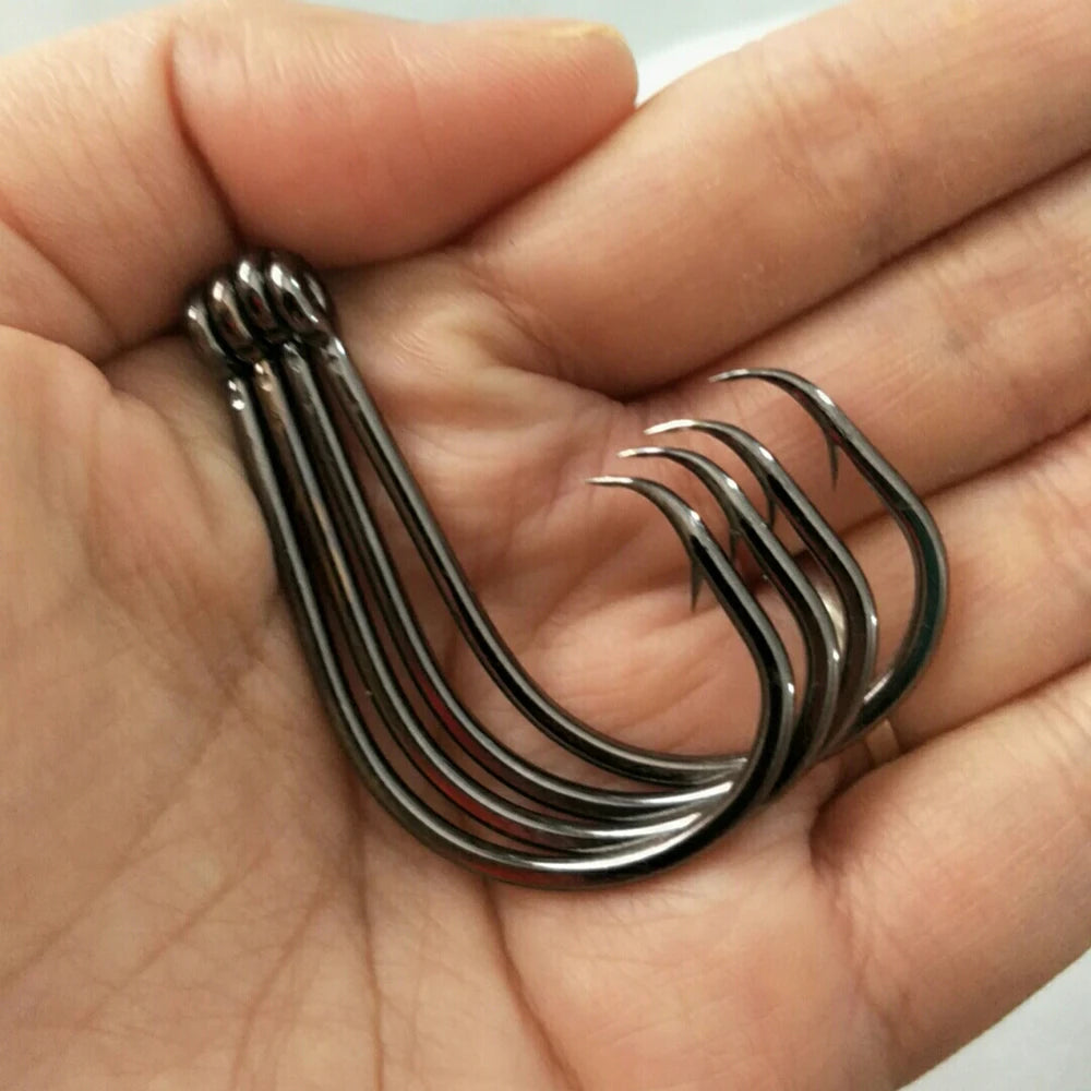 [20PCS] Inline Circle Hook for Fishing High Carbon Steel Saltwater Fishhook # 1 1/0 2/0 3/0 4/0 5/0 6/0 7/0 8/0 [YG8209]