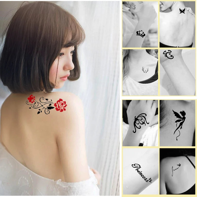 446pcs/Lot Reusable Sticker Tattoo Stencils Book,Painting Template Airbrush Glitter Henna Tattoo Stencil Set Album Fixed Style