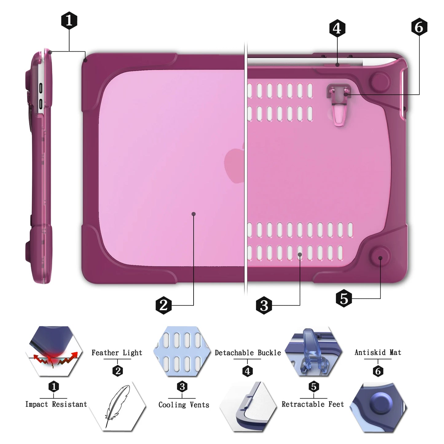 Stand Laptop Case for Macbook Air 13 Case M3 Air 15.3 inch cover For Macbook Pro 13 Case M2 M1 Pro 14 Macbook Pro 16 Case