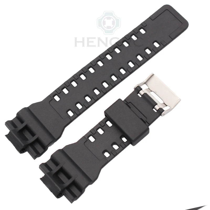 16mm PU Watch Band Strap Replacement Black Waterproof Watchbands Accessories For GA-110 / GA-100 / GA-120 / GA-200