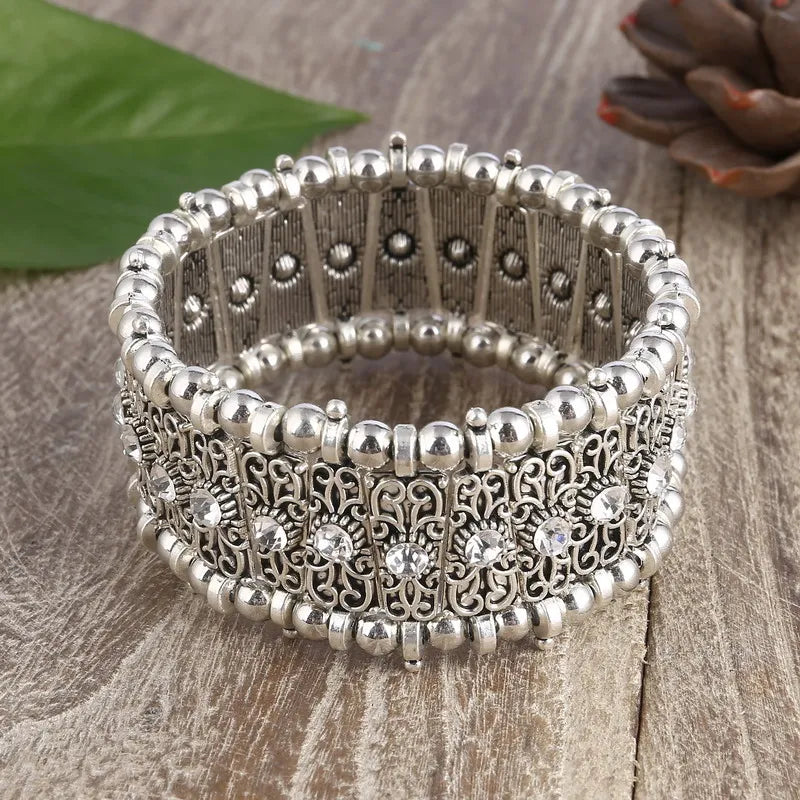 LOVBEAFAS Fashion Ethnic Bohemian Elastic Bracelets & Bangles For Women Crystal Vintage Beach Stretch Boho Bracelets
