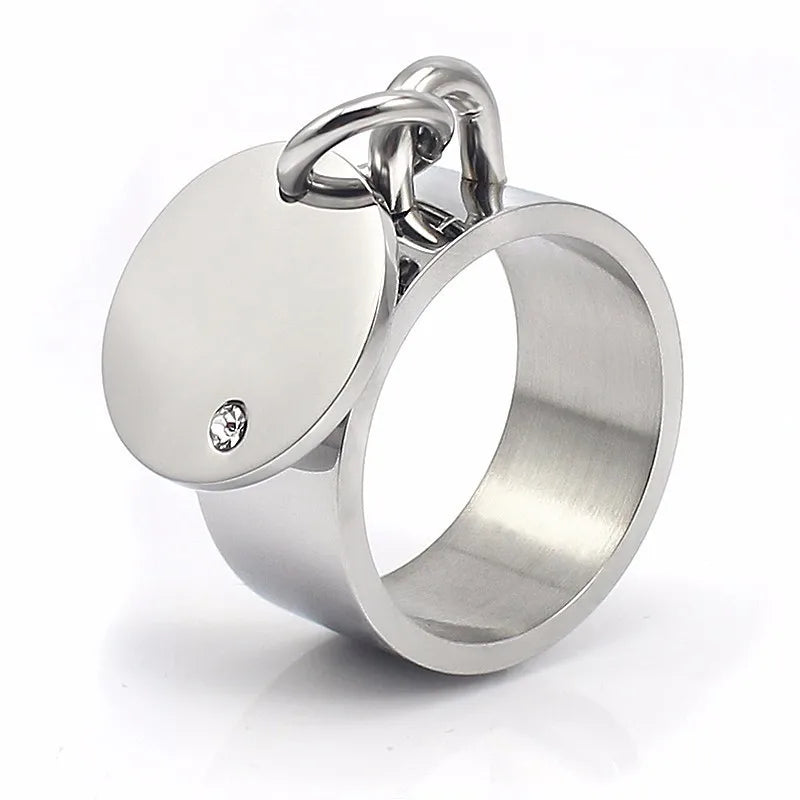 Fashion Male Female Ring Classic Silver Color Rhinestone Wedding Jewelry For Women Men Christmas Party Present