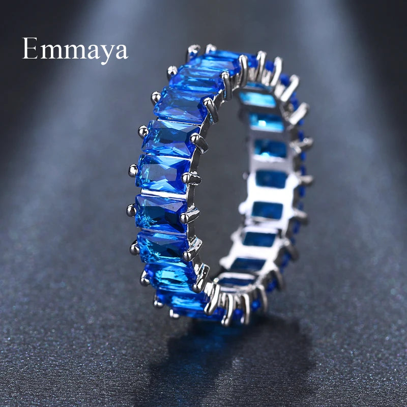 EMMAYA Silver Color Unique Design CZ  Paved Austrian Zircon Fashion Women Ring Jewelry