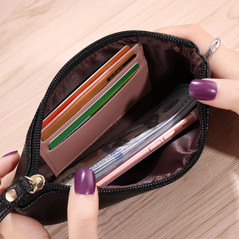 Women Long Casual Wallet Litchi Grain PU Leather Lady Zipper Phone Pocket Credit Card Holder Female Purse Coin Money Bag Clutch