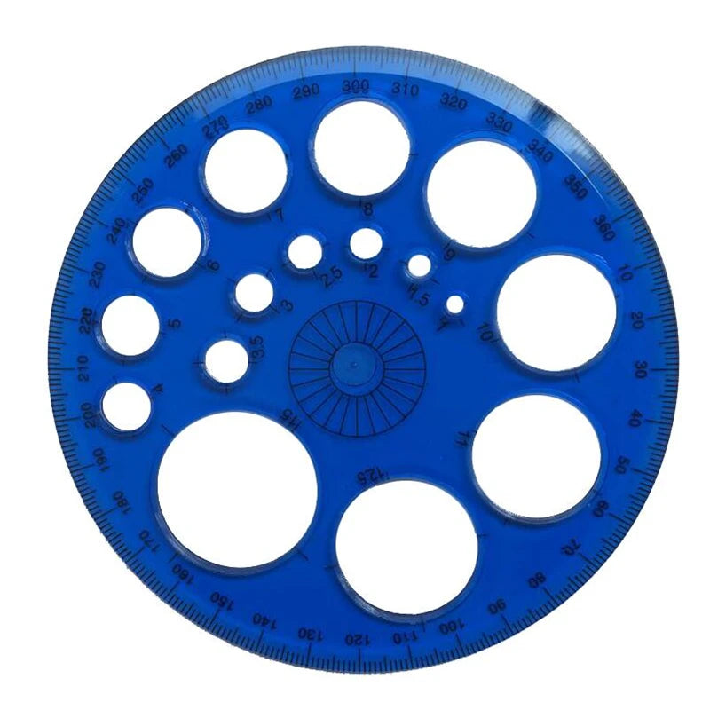 1 Pcs Foot Diameter 11.5cm 360-degree Circular Blue Red Green Yellow Optional Four-color High-grade Patchwork Ruler Wholesale