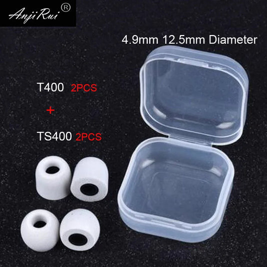 2Pair ANJIRUI Memory Foam Eartips TS-400 4.9mm (LMS) Caliber Ear Pads/Cap For In-ear Earphone 4.9mm-6.0mm Tips Sponge Ear Cotton