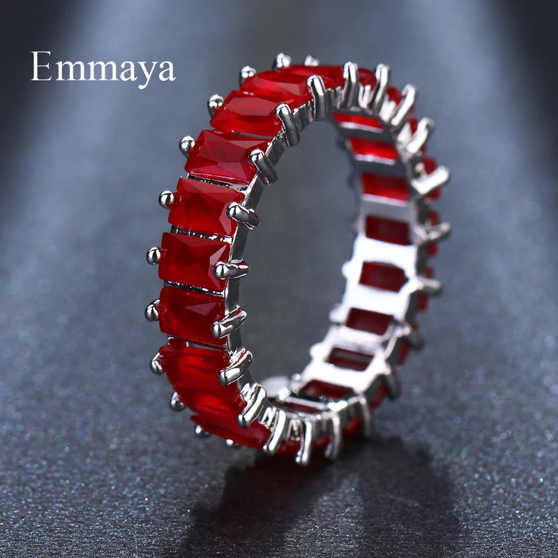 EMMAYA Silver Color Unique Design CZ  Paved Austrian Zircon Fashion Women Ring Jewelry