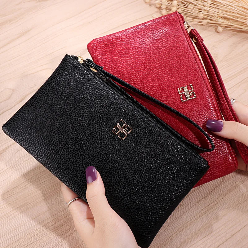 Women Long Casual Wallet Litchi Grain PU Leather Lady Zipper Phone Pocket Credit Card Holder Female Purse Coin Money Bag Clutch