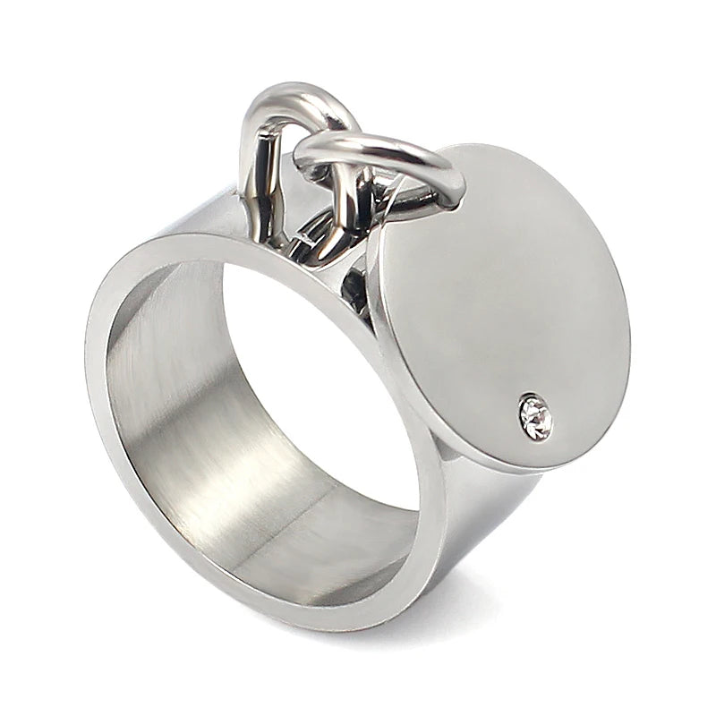 Fashion Male Female Ring Classic Silver Color Rhinestone Wedding Jewelry For Women Men Christmas Party Present
