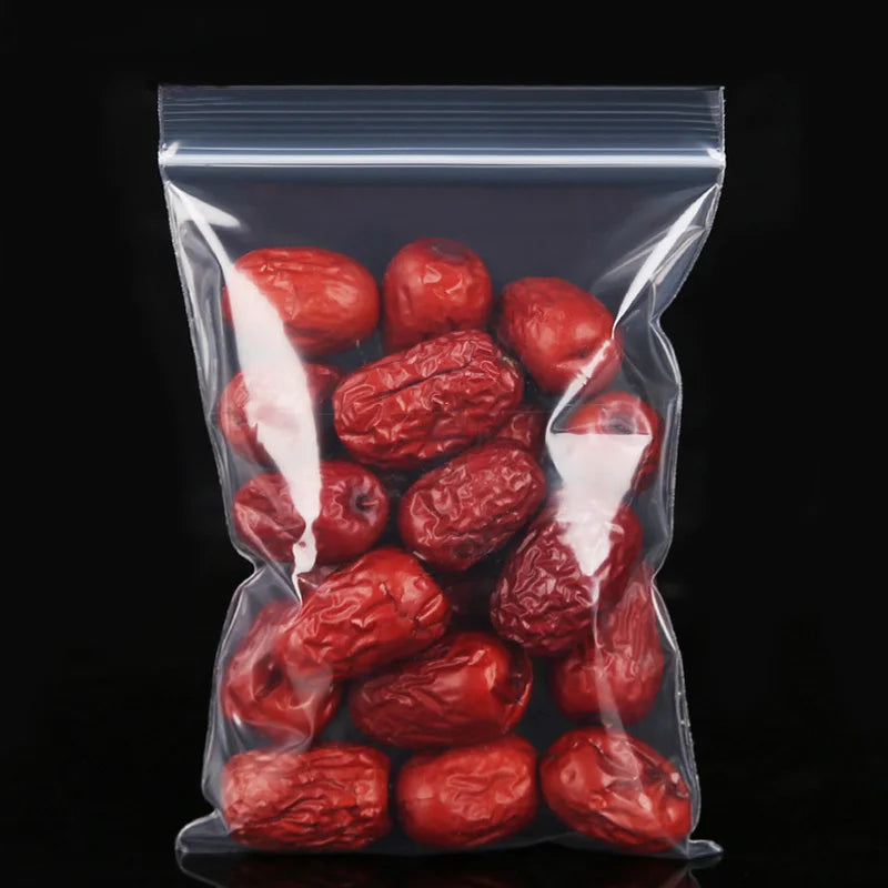 1 pack 4*6/5*7/6*8/7*10cm Bulk Thick Jewelry Packaging Zip Zipped Lock Reclosable Plastic Poly Clear Bags For DIY Stockpile