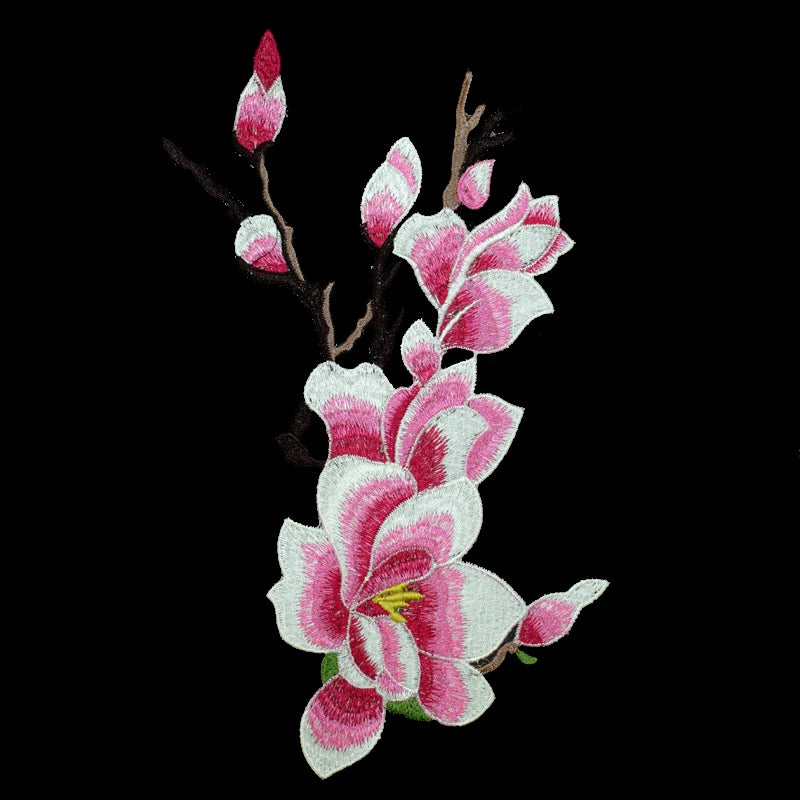 1 Set  Plum Blossom Flower Applique Clothing Embroidery Patch Lace Fabric Sew On Patch Craft Sewing Embroidered Neckline Collar