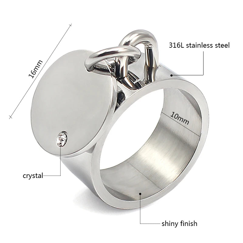 Fashion Male Female Ring Classic Silver Color Rhinestone Wedding Jewelry For Women Men Christmas Party Present
