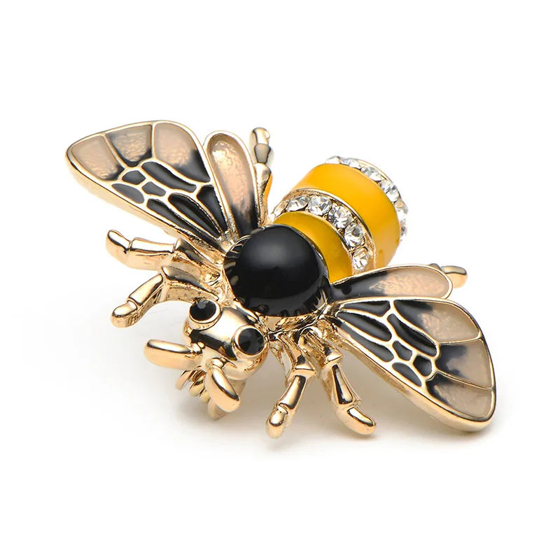 Wuli&baby Insect Bee Brooches Pines Metalicos Enamel Pins Metal Insect Brooche Banquet Broche Gift Hat Scarf Collar Cuff Pins