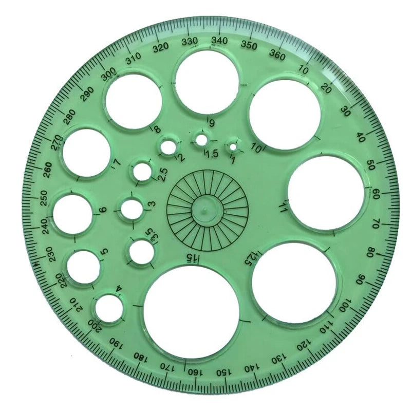 1 Pcs Foot Diameter 11.5cm 360-degree Circular Blue Red Green Yellow Optional Four-color High-grade Patchwork Ruler Wholesale
