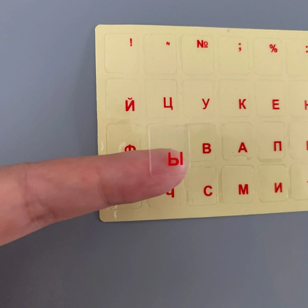 Russian Keyboard Stickers Transparent Paster Tags Strong Viscosity Keyboard Cover Alphabet Layout With Button Letters Waterproof