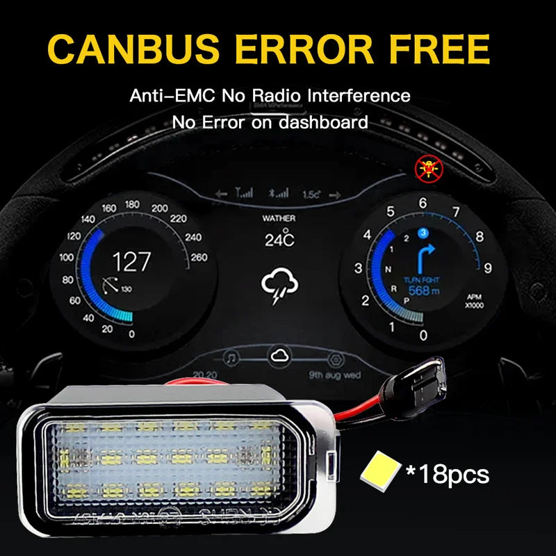 2PCS Error Free LED license plate light For Jaguar XF X250 XJ X351 auto rear number plate lamps car styling replacement White