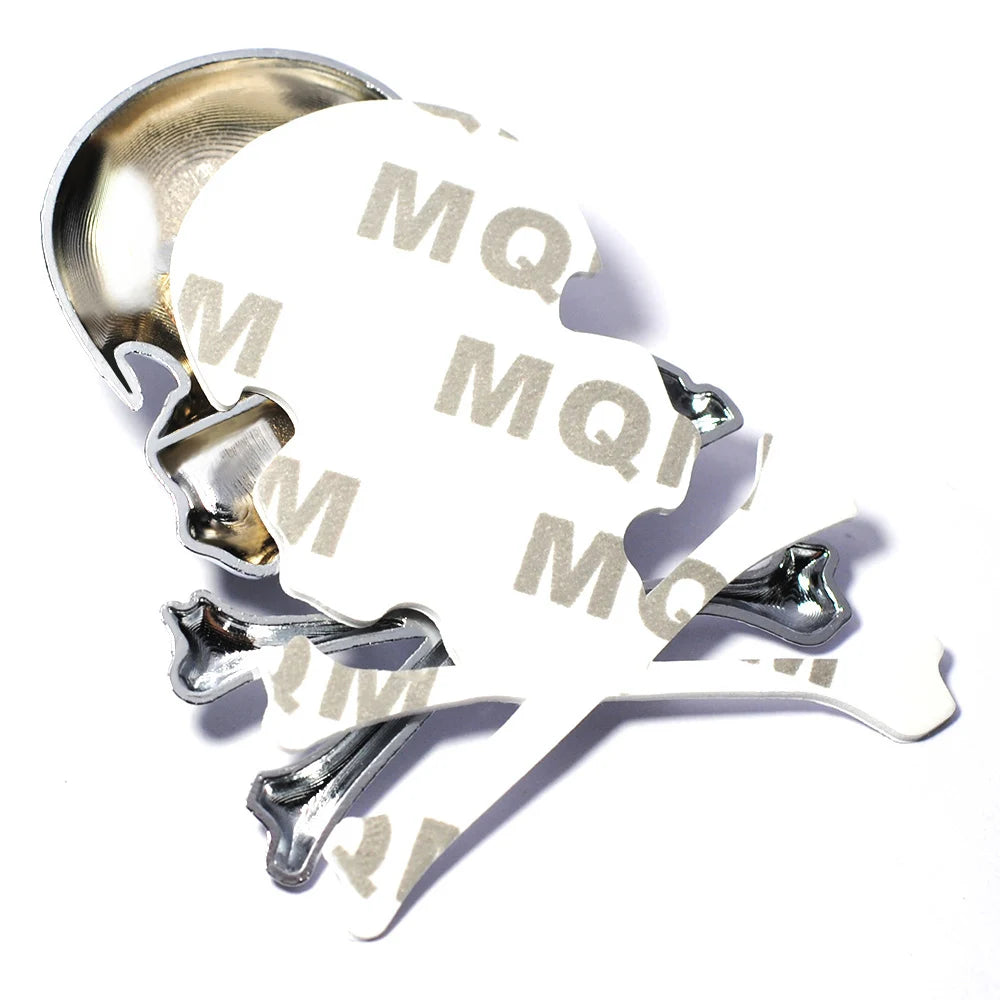 7.2x6CM 3D Metal Skull Skeleton Crossbones Car Motorcycle Sticker Truck Label Emblem Badge Car Styling Decoration Accessories