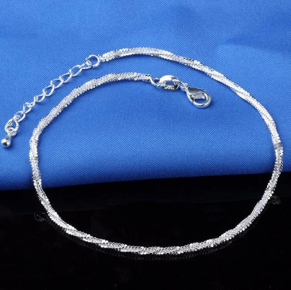 Trendy Hamsa S925 Stamp Anklet Bracelet On The Leg For Women Fashion Plata Plated Rotate Chian On Foot Girl Beach Ankle Bracelet