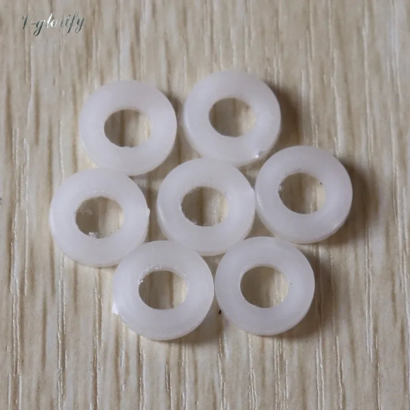 Nylon Washer for Drum Screw Drum Lug 100Pcs White Nylon Plastic Flat Washers Plane Spacer Insulation Seals Gasket Ring