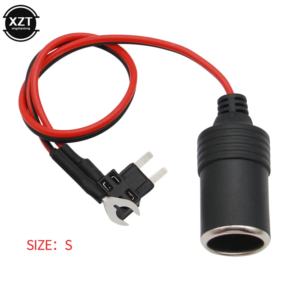 Hot Sell 1PC Pure Copper Car Cigarette Lighter Charger Cable Female Socket Plug Connector Adapter Cable Fuse