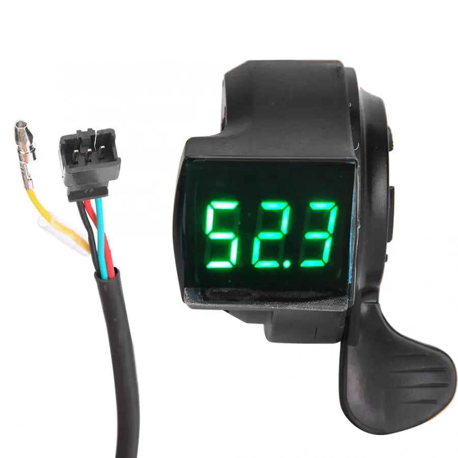 Finger Thumb Throttle E-Bike Switch Handle  LCD Digital Battery Vehicle Voltage Display Switch 12V to 99V Speed Control