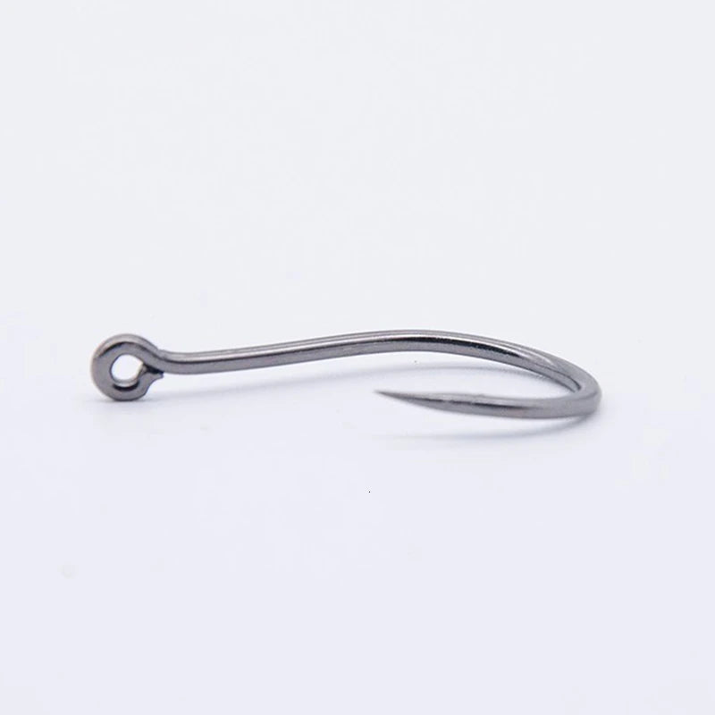 50Pcs/Lots Fishing Hooks High Carbon Steel Barbed Fishhooks High Quality Offset Circle Hooks For Carp Live Bait 1-12# Fishhooks