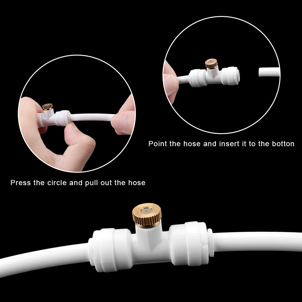 Water Fog Sprayer System Garden Watering Irrigation Mister Nebulizer Sprinkler 6M/9M/12M Patio Cooling Mist System