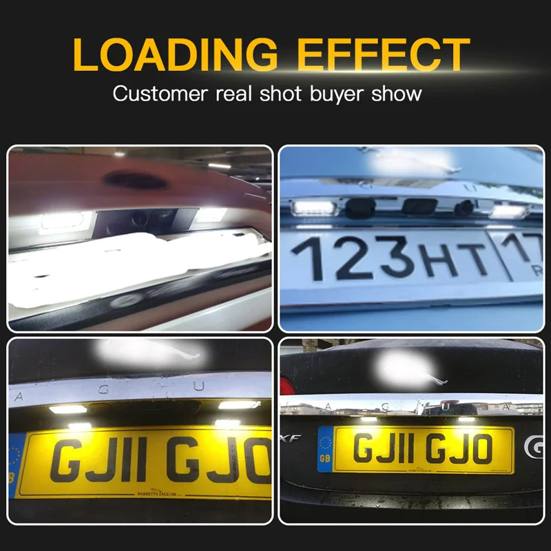 2PCS Error Free LED license plate light For Jaguar XF X250 XJ X351 auto rear number plate lamps car styling replacement White